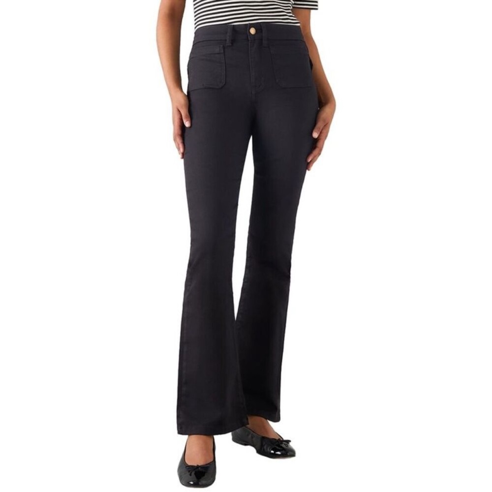 LK Bennett Millie Black Denim High Rise Jeans Size UK 16P US 12 Petite